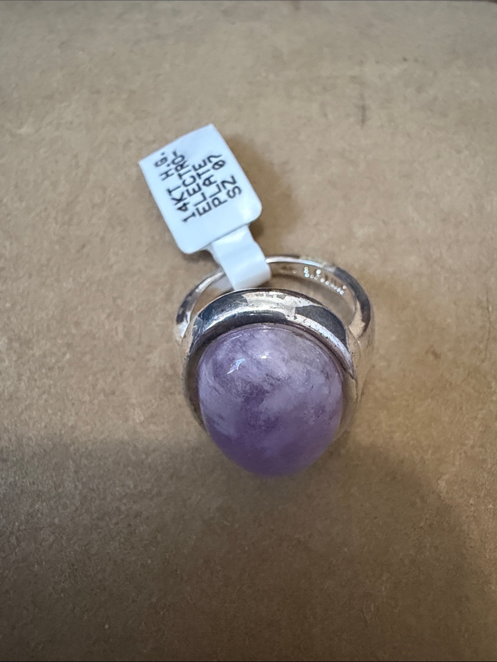 Sterling Silver Purple Cabochon Statement Ring by S.P Lind - Picture 2 of 4
